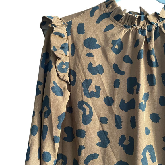 NWT Cupshe Bryanna Leopard Print Ruffled Dress - Picture 7 of 11